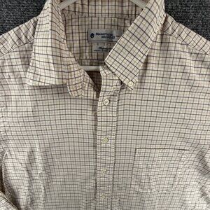 Kamakura Makers Size 45/85 Button Up Shirt Beige Brown Check Xingjiang 80 Adult